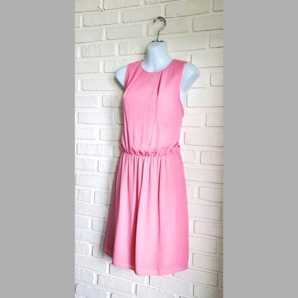 H&M Pink Chiffon Sleeveless Summer Flowy Dress Size 10 - Picture 2 of 10